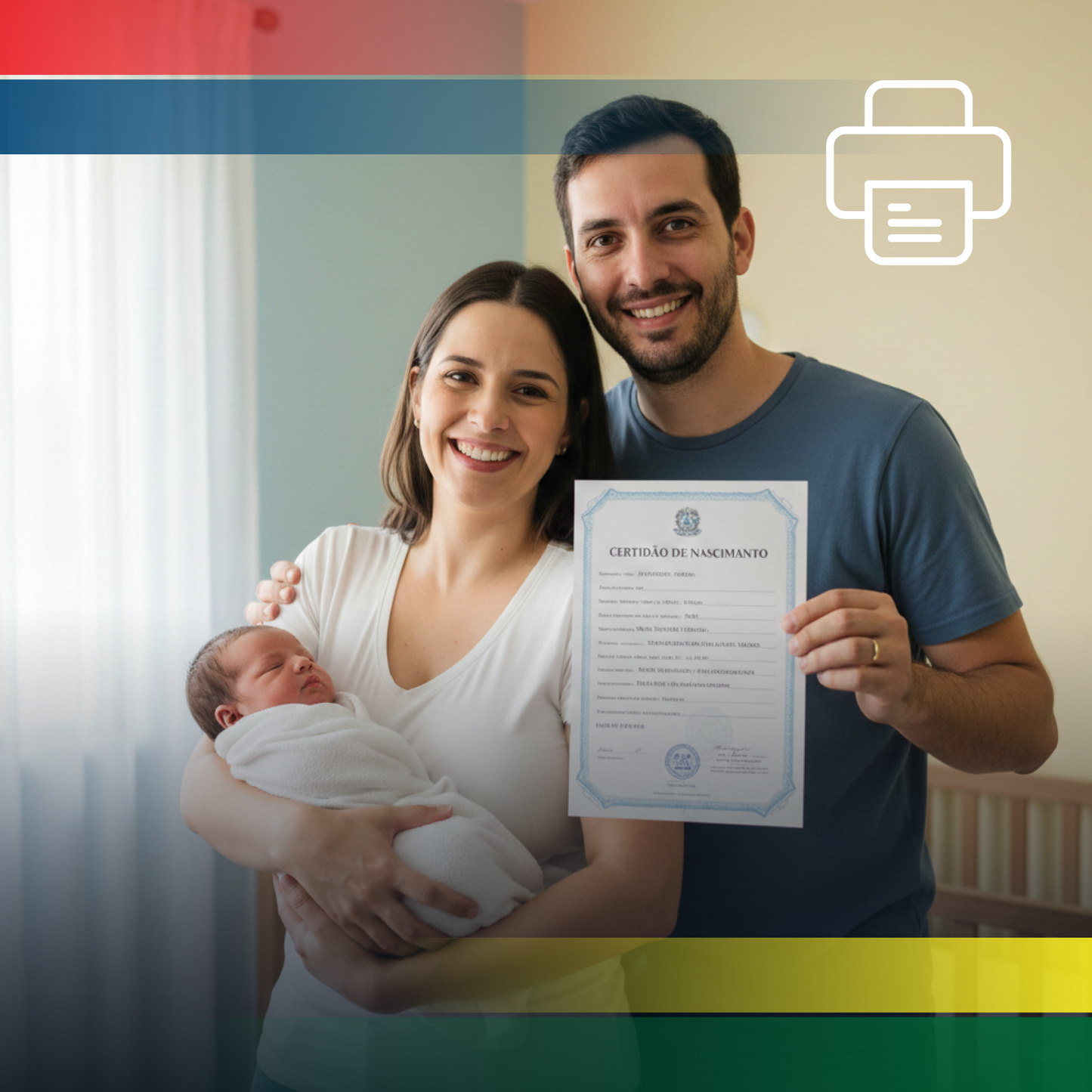 Certidão de Nascimento 2ª via física (impressa em papel oficial e enviada pelos Correios)